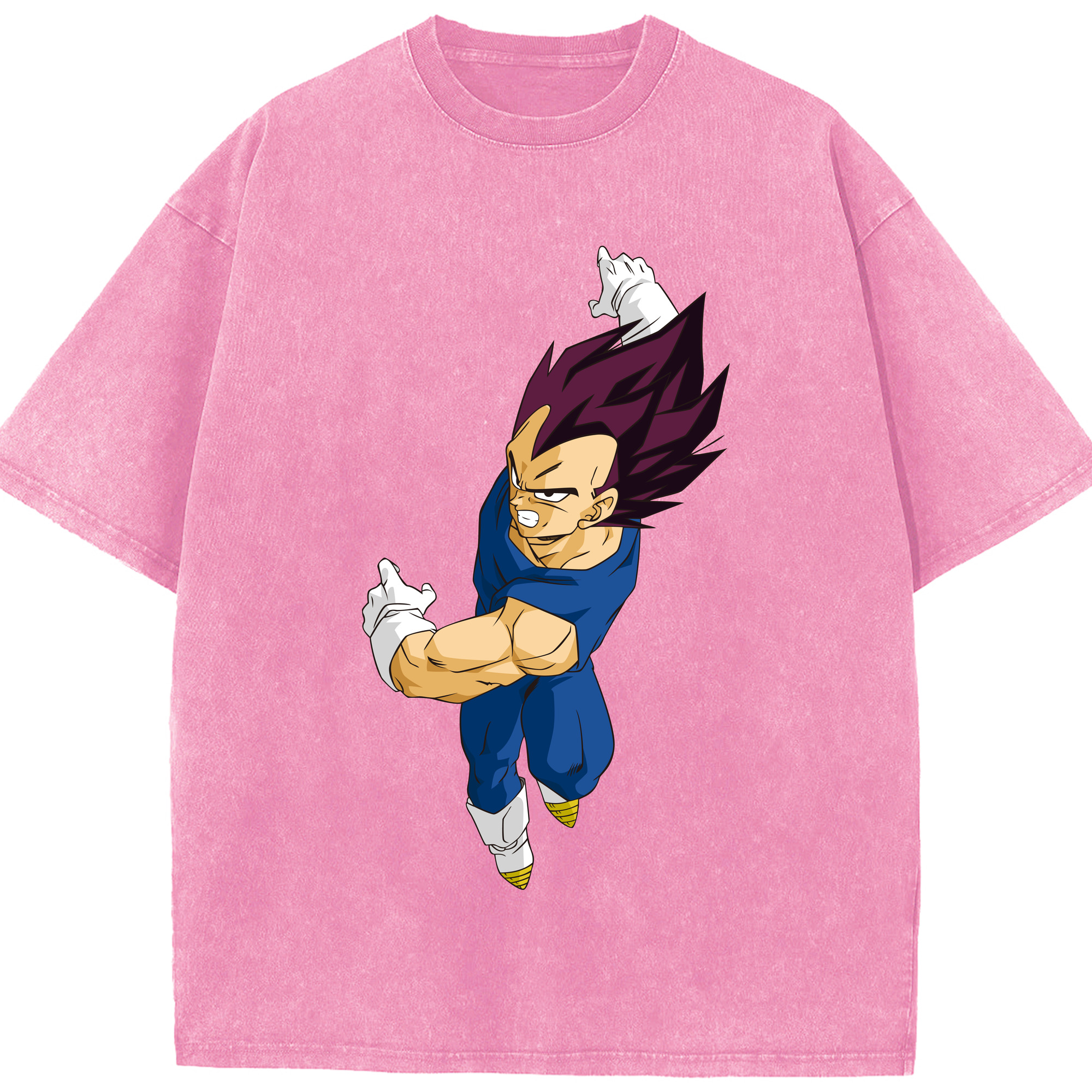 （画像用） ドラゴンボール ベジータ四世（Bejīta Yonsei）DRAGON BALL Vegeta IV 綿100% ヴィンテージ風 半袖Tシャツ（フロントプリント）